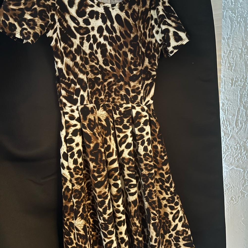 LuLaRoe Brown and Black Animal Print Amelia Dress